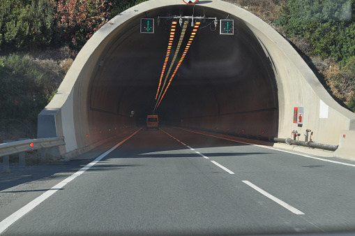 Kalamies Tunnel on highway in Greece