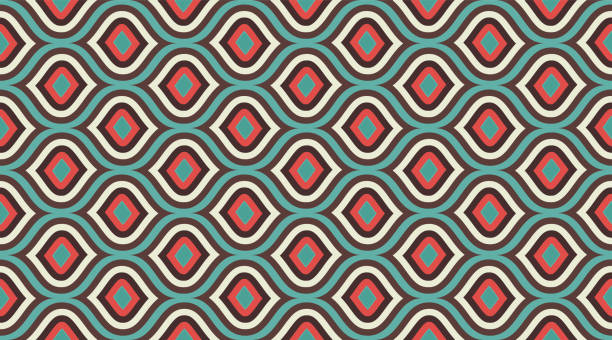 ilustrações de stock, clip art, desenhos animados e ícones de seamless pattern geometric. delicate beautiful ornament. geometric fashion fabric print. 
seamless vector pattern. - quilt 60s 70s activity