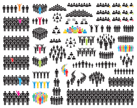 Vector illustration of simple people icons.