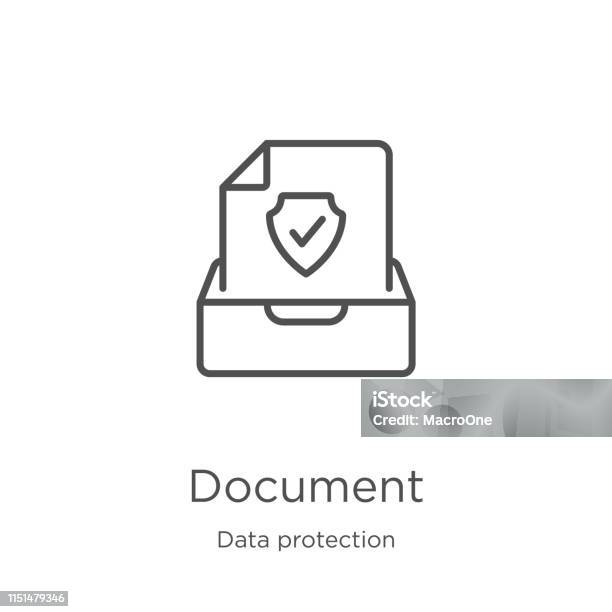 Vektor Ikon Dokumen Dari Pengumpulan Proteksi Data Ilustrasi Vektor