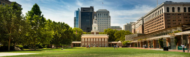 Philadelphia, Pennsylvania, USA - June 26, 2018: Independence Hall is where the Declaration of Independence and the U.S. Constitution were signed in Philadelphia Pennsylvania USA