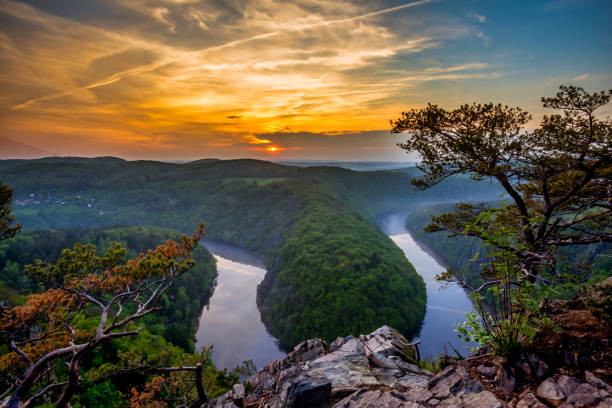istock Landscape of canyon with river in sunset 1151483538