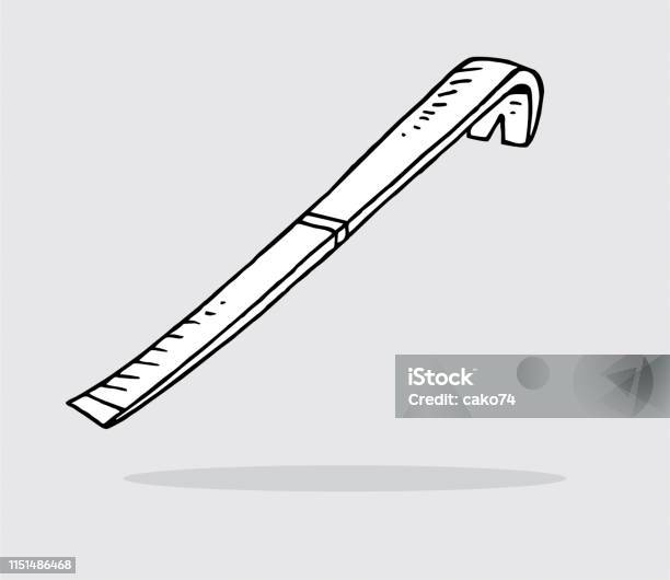 Hand Drawn Crowbar Stock Illustration - Download Image Now - Nosy, Art And Craft, Breaking