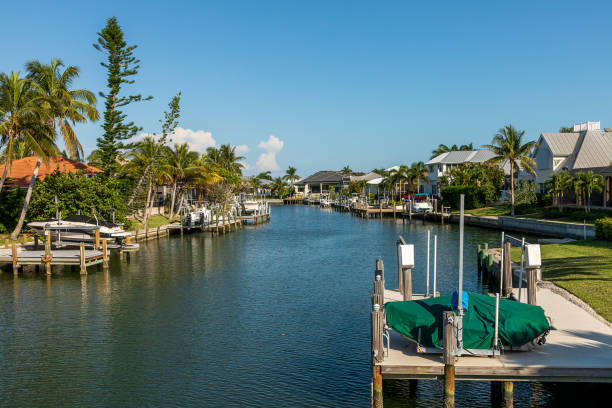 istock Blue sky over a riverway through Marco Island 1151488014