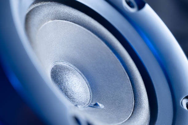 istock Acoustic system. Subwoofer speaker closeup. Selective focus 1151488307