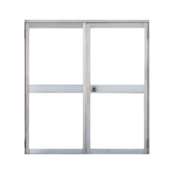 istock Aluminum door frame isolated on white background 1151500834