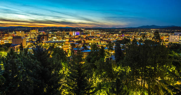 istock Panoramic View Spokane Washington Downtown City Skyline 1151502458