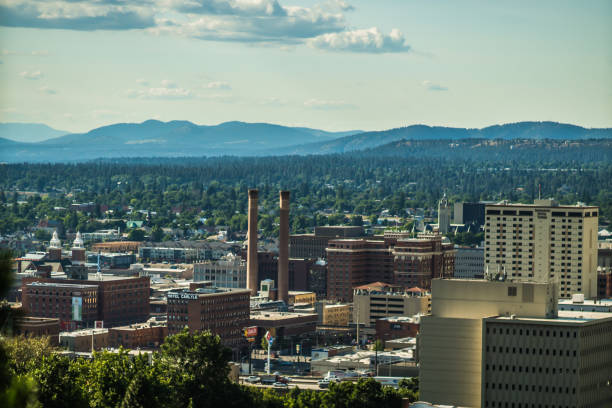 istock Spokane washington city skyline and spokane valley views 1151506536