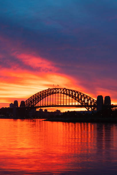 istock Orange burning sky at Sydney Harbour Bridge 1151511356