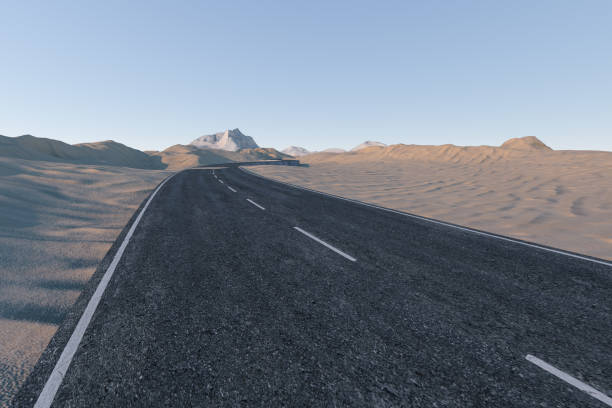 istock The waving road in the desert, 3d rendering. 1151514807