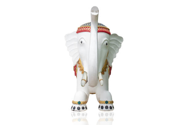 istock White stone elephant on the floor background clipping part 1151517917