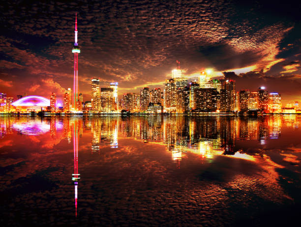 Majestic Toronto City Skyline with Water Reflection