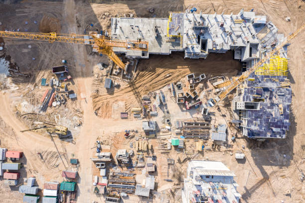 istock new apartment building under construction. aerial view 1151528235