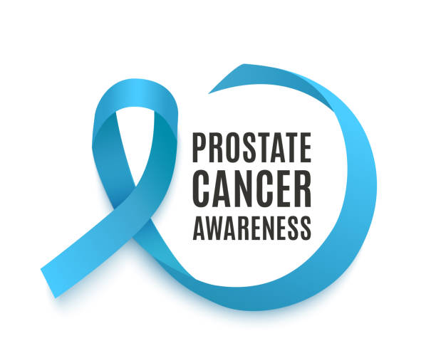 istock Prostate cancer awareness banner with blue ribbon or loop realistic style 1151530606