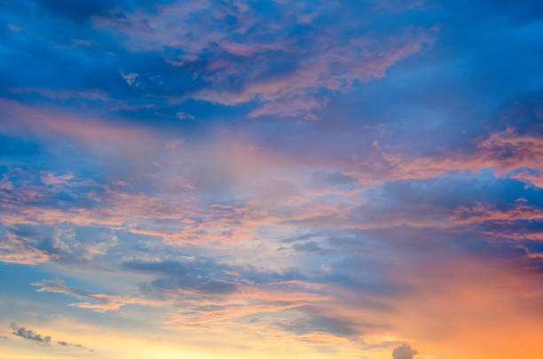 istock The colorful pink and blue sky at sunset background 1151530682