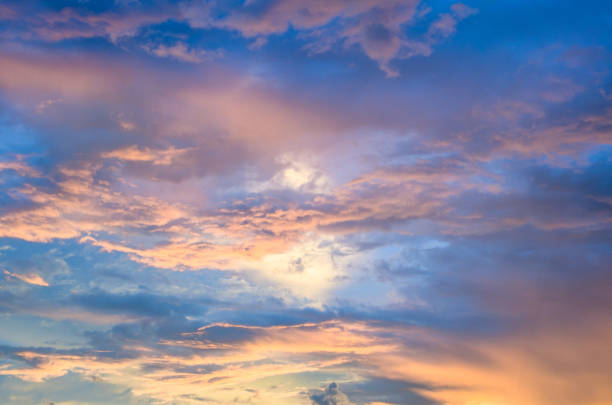 istock The colorful pink and blue sky at sunset background 1151530708