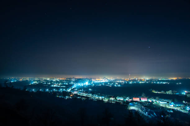 istock Night city in the haze 1151534009