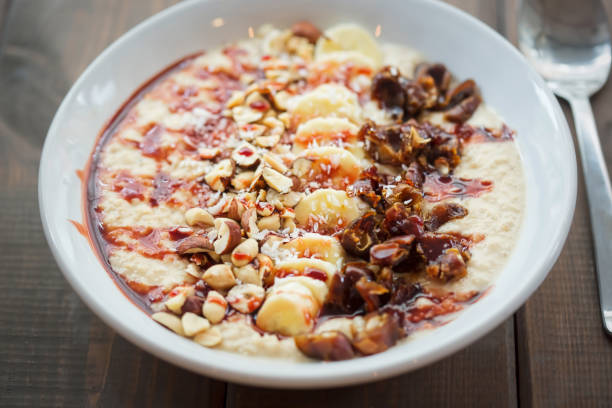 istock Porridge oats with bananas, nuts, dates and date syrup 1151535529