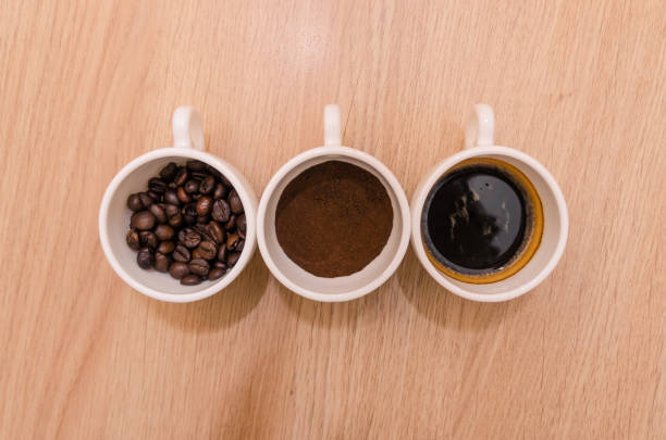 istock Three types of coffee - ground, grain, beverage 1151539254