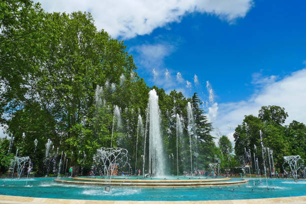Margaret Island Fountain in Budapest, Hungary stock photo