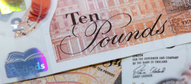 moneda británica-ten libra note - pound symbol ten pound note british currency paper currency fotografías e imágenes de stock