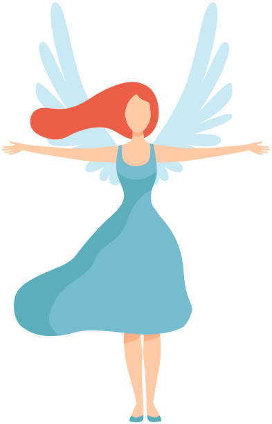 istock Beautiful Young Woman with Wings, Freedom, Civil Rights, Independence Vector Illustration 1151543420