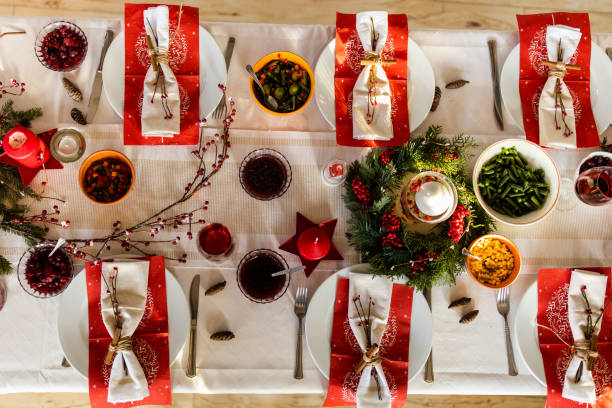 istock Above view of beautifully decorated place setting. 1151543705
