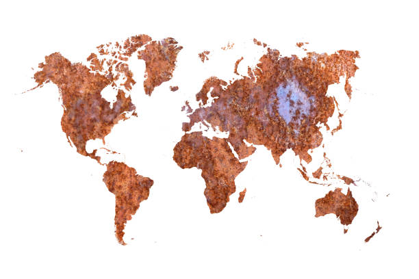istock world map on zinc wall background 1151545328