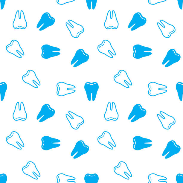 Seamless background with Teeth. Vector illustration. Seamless background with Teeth. Vector illustration. Abstract Teeth pattern. dentist backgrounds stock illustrations