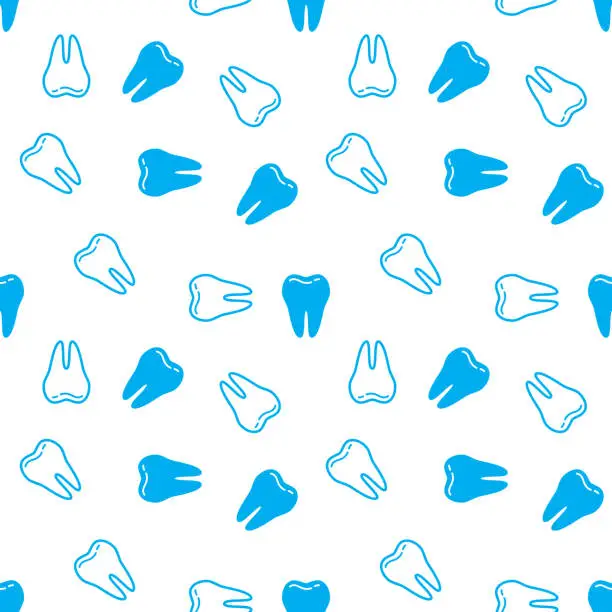 Vector illustration of Seamless background with Teeth. Vector illustration.