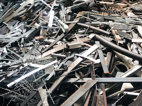 Aerial view of Metal Garbage in a port.