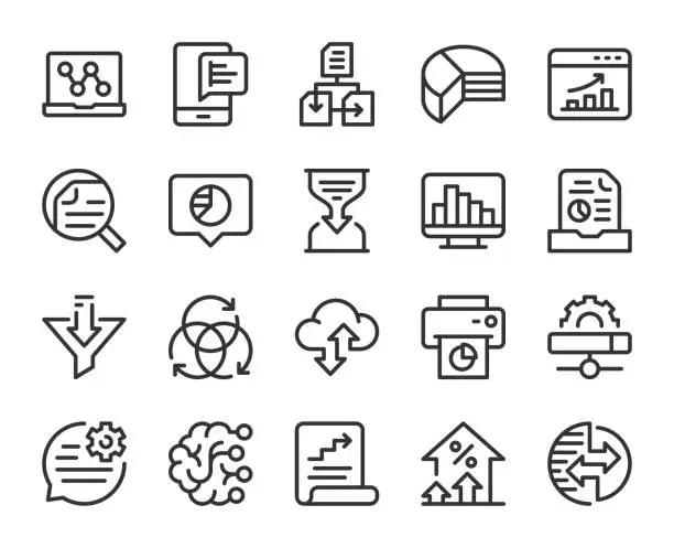Vector illustration of Business Data Analysis - Line Icons