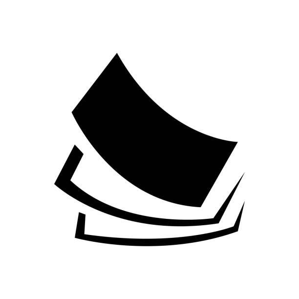 логотип вектора значка бумаги. - newspaper page paper publication stock illustrations