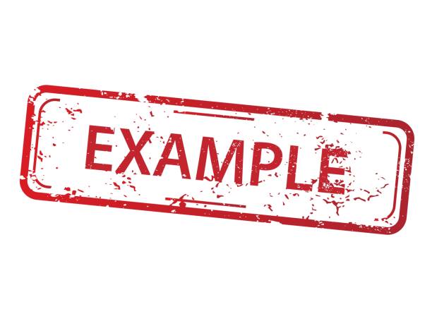 Rectangle stamp - example Rectangle red stamp with the word example on white background overseeing stock illustrations