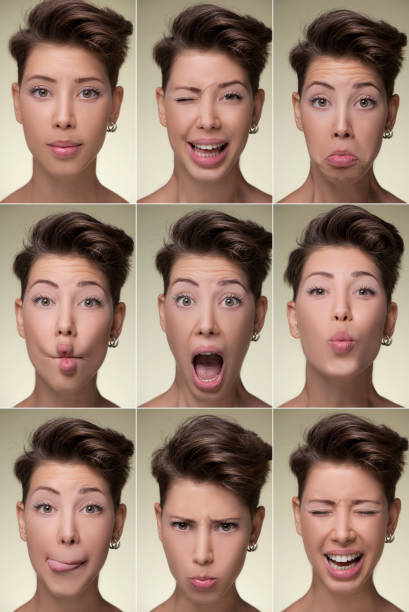 istock Young woman making different facial expressions 1151564095