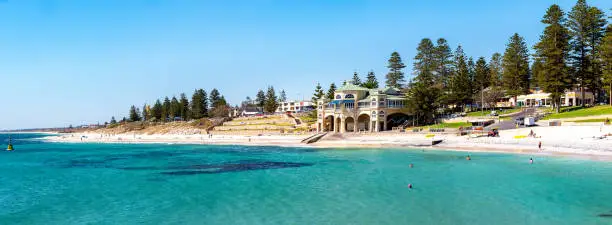 Beach in Perth city in summer season famous place for travel and relax in Australia