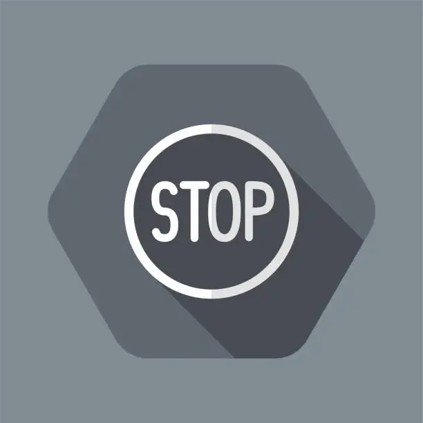Vector illustration of Stop concept - Vector web icon