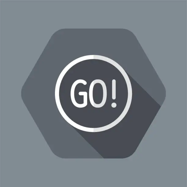 Vector illustration of Go! concept - Vector web icon