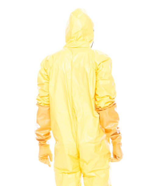 istock Man in protective clothing standing on white background 1151567059