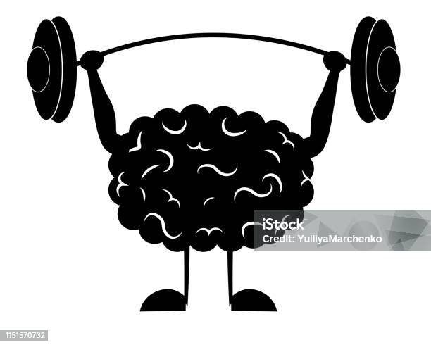 The Brain Raises The Barbell Stock Illustration - Download Image Now - Gym, Arm, Leg