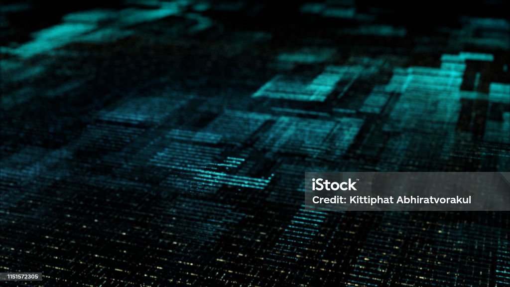 Futuristic Digital Abstract Matrix Particles Grid Stock Illustration ...