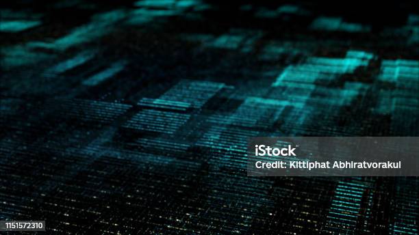 Futuristic Digital Abstract Matrix Particles Grid Stock Illustration ...