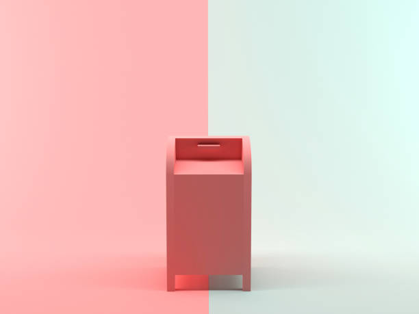 Abstract 3D Rendering Mailbox Abstract 3D Rendering Mailbox blue mailbox stock pictures, royalty-free photos & images