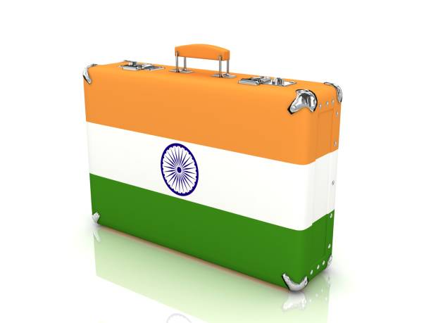istock Travel suitcase India flag 1151573638