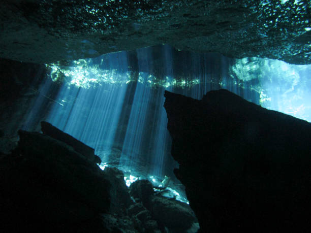 istock Sun rays entering the water in an underwater cave. 1151574300