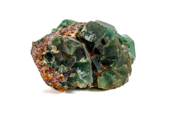 istock Macro stone Fluorite mineral on white background 1151575590