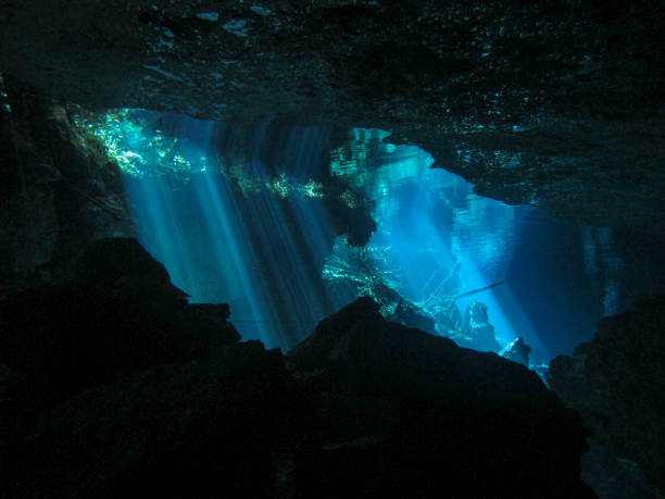 istock Sun rays entering the water in an underwater cave. 1151577014