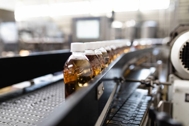 istock Production line for juice bottling 1151577045