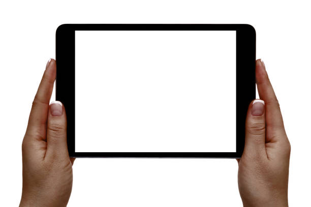 istock African female hands hold mobile device on a white background. 1151585655