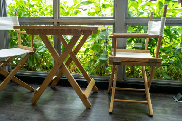 istock Wood Chairs and counters, coffee shop bar, table seat 1151586065